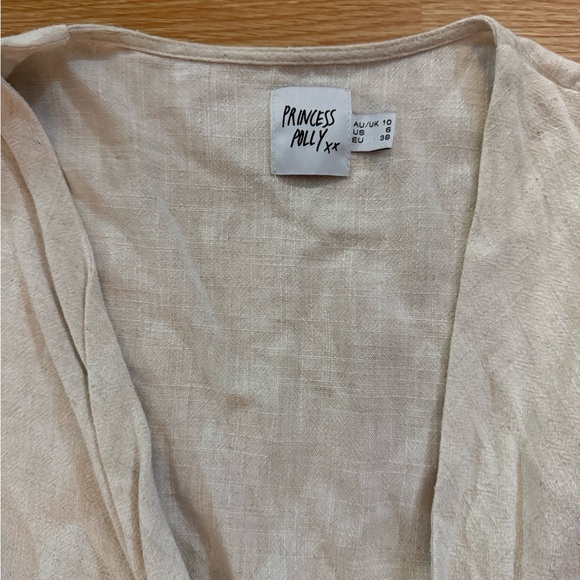 Princess Polly Cream Textured Romper Sz 6 - Picture 4 of 4